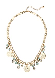 Lascana, LASCANA Kette mit Anhänger, LASCANA Kette mit Anhänger, mit modischen Perlen, Halskette, Halsschmuck, Gliederkette