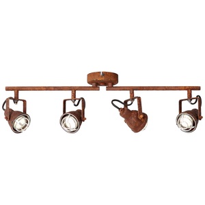 Brilliant, Deckenleuchte Bente rost lang 4fl., Brilliant Deckenstrahler »Bente«, 4 flammig, Leuchtmittel GU10 ohne Leuchtmittel, Spotrohr 4flg rostfarbend