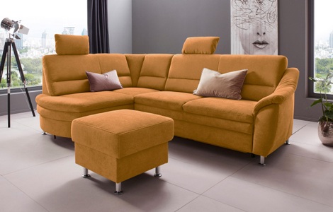 Places of Style Ecksofa »Cardoso«, Federkern, wahlweise mit Bett, Schubkasten