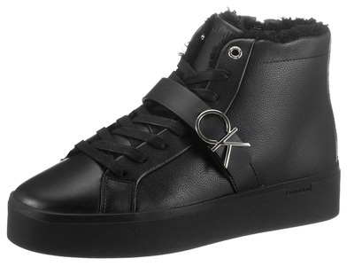Calvin Klein, Calvin Klein Plateausneaker »FLATFORM CUP HIGH TOP CK HW-L WL«, mit CK-Riemchen, 