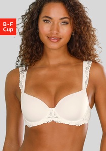 LASCANA Schalen-BH »Flora«, mit wunderschönen Spitzenträgern und edlem Glitzeraccessoire, Dessous
