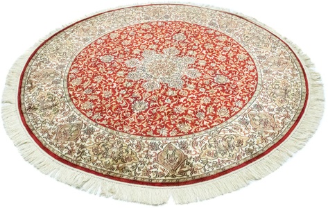 MorgenLand, morgenland Teppich »Kaschmir Seide Teppich handgeknüpft rot«, quadratisch, 8 mm Höhe, 