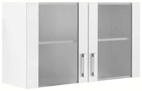 OPTIFIT, OPTIFIT Hängeschrank »Odense«, 100 cm breit, mit 2 Türen mit Glaseinsatz, OPTIFIT Hängeschrank »Odense«, 100 cm breit, mit 2 Türen mit Grauglaseinsatz
