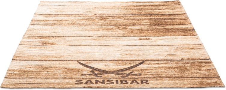 Sansibar Teppich »Keitum 009«, rechteckig, 3 mm Höhe, Flachgewebe, Motiv Holzdielen & gekreuzte Säbel, ideal im Wohnzimmer & Schlafzimmer