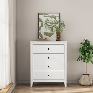 GOODproduct Schubkastenkommode »Borkum Sideboard mit 4 Schubladen Bestseller Landhaus weiss« hochwertige schwarze Griffe aus Metall