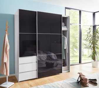 fresh to go, Fresh To Go Schwebetürenschrank »Level«, mit Glastüren, Wimex Schwebetürenschrank »Level by fresh to go«, mit Glastüren