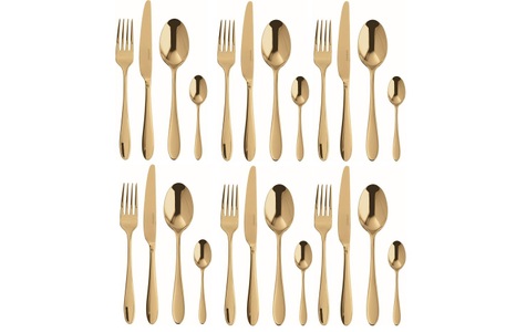 Sambonet, SAMBONET - Besteck-Set Velvet 24-teilig, Gold, sambonet Besteck-Set »Velvet 24-teilig«, (24 tlg.)