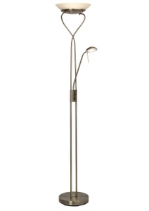 Brilliant, Brilliant Ollie G93036/31 LED-Deckenfluter mit Leselampe 18 W Warm-Weiß EEK: LED (A++ - E) Messing, Brilliant Ollie LED-Deckenfluter mit Leselampe LED 18 W Messing