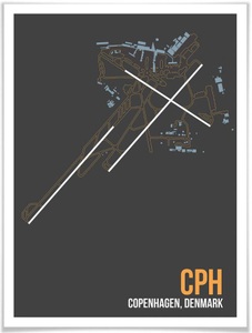 Wall-Art, Wall-Art Poster »Wandbild CPH Grundriss Kopenhagen«, Grundriss, (1 St.), Poster, Wandbild, Bild, Wandposter, Wall-Art Poster »Wandbild CPH Grundriss Kopenhagen«, Grundriss, (1 St.), Poster ohne Bilderrahmen