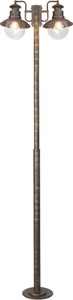 Brilliant, Mastleuchte Artu 2-flg. in Schwarz/Gold, Brilliant Aussen-Stehlampe »ARTU«, 2 flammig, Leuchtmittel E27 ohne Leuchtmittel, 205 x 58 cm, 2 x E27, IP44, Metall/Glas, schwarz goldfarben