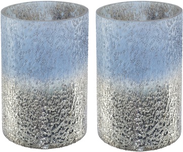 Creativ Home, Creativ home Windlicht, (Set, 2 St.), aus Glas, Höhe ca. 15 cm, Creativ home Windlicht »Weihnachtsdeko aussen«, (Set, 2 St.), aus Glas, Höhe ca. 15 cm