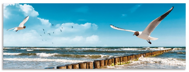 Artland, Artland Küchenrückwand »Ostsee«, Artland Küchenrückwand »Ostsee«, (1 tlg.), Alu Spritzschutz mit Klebeband, einfache Montage