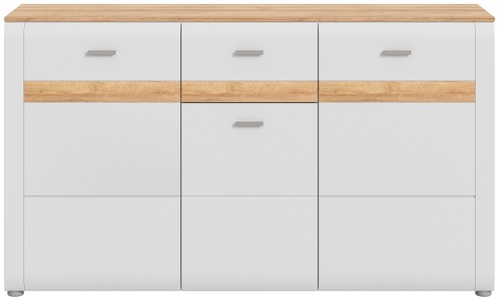 INOSIGN, INOSIGN Sideboard, (1 St.), INOSIGN Sideboard »Aska, Breite 150cm, Metallgriffe,3 Türen,1 Schubkästen, 2 Einlegeböden«, (1 St.), Matte Optik, 2-farbig, Anrichte, Schrank, Kommode, Wohnmöbel