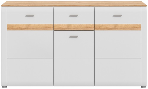 INOSIGN, INOSIGN Sideboard, (1 St.), INOSIGN Sideboard »Aska, Breite 150cm, Metallgriffe,3 Türen,1 Schubkästen, 2 Einlegeböden«, (1 St.), Matte Optik, 2-farbig, Anrichte, Schrank, Kommode, Wohnmöbel