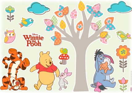 Komar, Komar Wandtattoo, Komar Wandtattoo »Winnie the Pooh Nature Lovers - Grösse 50 x 70 cm«, (14 St.), selbstklebend, Wandsticker, Kinderzimmer