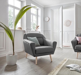 ANDAS, andas Sessel »Bille«, mit Naht im Rückenkissen und Eiche-Beinen, Design by Morten Georgsen, andas Sessel »Bille«, mit Naht im Rückenkissen und Eiche-Beinen, Design by Morten Georgsen