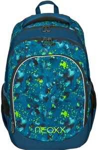 NEOXX, neoxx Schulrucksack »Fly, Petrol Extrem«, Reflektionsnaht, aus recycelten PET-Flaschen, neoxx Schulrucksack »Fly, Petrol Extreme«, Reflektionsnaht, aus recycelten PET-Flaschen