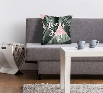 queence Dekokissen »Lazy Day«, (1 St.), mit Schriftzug und Federn