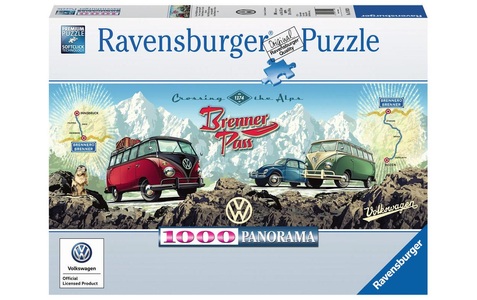 Ravensburger, Ravensburger Puzzle Mit dem VW, Puzzle Ravensburger Mit dem VW Bulli über den Brenner 1000 Teile