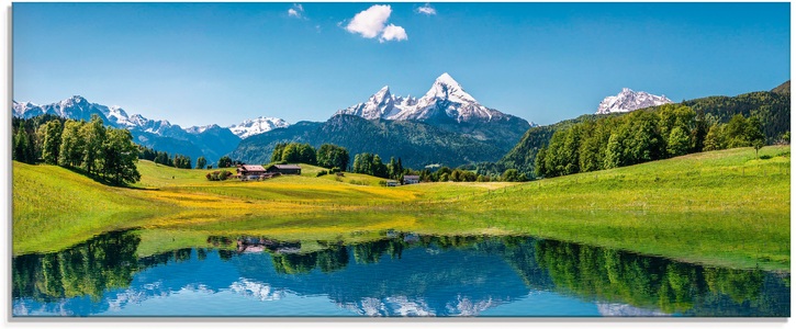 Artland Glasbild »Landschaft in den Alpen«