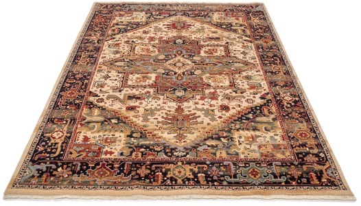 THEKO Wollteppich »Saharna 2886«, rechteckig, 10 mm Höhe, reine Wolle, Orient-Optik, mit Fransen, Wohnzimmer