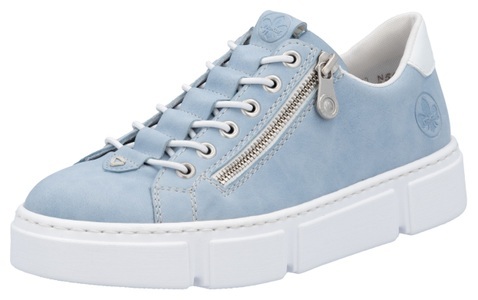 Rieker, Rieker Damen Sneaker Blau, Rieker Slip-On Sneaker, mit Reissverschluss aussen, Freizeitschuh, Halbschuh, Schlupfschuh