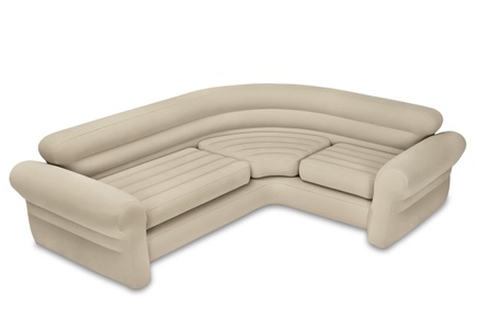 Intex, Intex Ecksofa Air Furniture Luftbett / Gästebett, Intex Eck-Sofa aufblasbar Beige