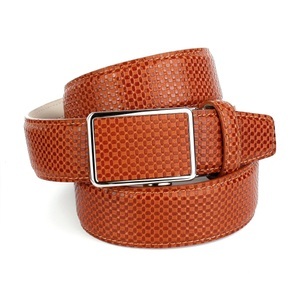 ANTHONI CROWN, Anthoni Crown Ledergürtel mit Kreuzmuster in Orange, Anthoni Crown Ledergürtel, mit Kreuzmuster in Cognac