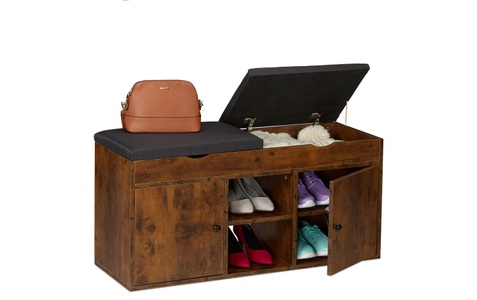 relaxdays Schuhschrank »mit Sitzfläche, 100 x 49.5 cm«