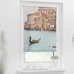 LICHTBLICK, LICHTBLICK Seitenzugrollo »Rollo Klemmfix, ohne Bohren, Verdunkelung, Venedig Canal Grande - Blau«, verdunkelnd, Verdunkelung, freihängend, LICHTBLICK ORIGINAL Seitenzugrollo »Rollo Klemmfix, ohne Bohren, Verdunkelung, Venedig Canal Grande - Blau«, verdunkelnd, Verdunkelung-energiesparend, freihängend