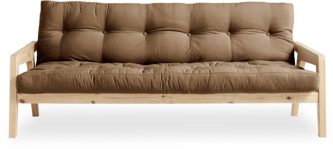 Karup Design, Karup Design Schlafsofa GRAB Gestell und Stofffarbe auswählbar, Karup Design Schlafsofa Mit Holzstruktur, inkl. Futonmatratze, Liegefläche 130x190 cm