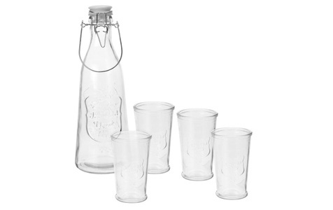undefined, Gläser mit Trinkflasche 5er Set, Gläser mit Trinkflasche 5er Set