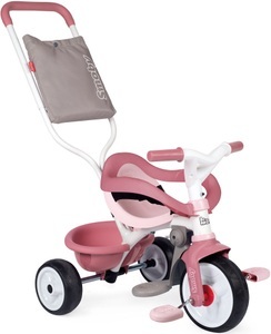 Smoby, Smoby Be Move Komfort Dreirad rosa, Smoby Dreirad »Be Move Komfort Rosa«, Gurt, Pedal-Freilauf, Schiebestange, Verstellbarer Sitz