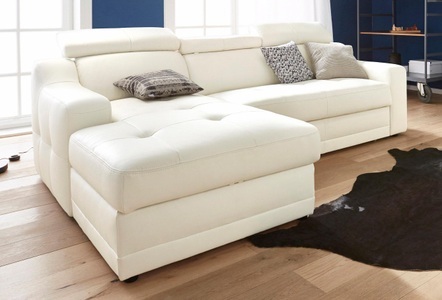 exxpo - sofa fashion, exxpo - sofa fashion Ecksofa, mit Köpf- bzw. Rückenverstellung, wahlweise mit Bettfunktion und Bettkasten, exxpo - sofa fashion Ecksofa »Lotos, bequem und funktionell, Federkern, Breite 242cm, L-Form« mit Kopf- bzw. Rückenverstellung, wahlweise mit Bettfunktion