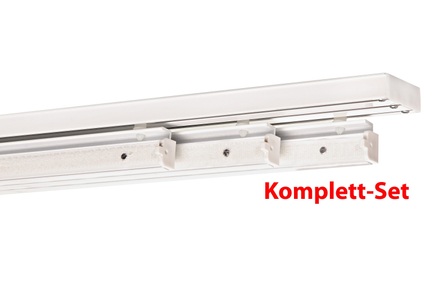 INDEKO, Gardinenschiene, indeko, Fixmass, Komplett-Set, indeko Gardinenschiene, 3 läufig-läufig, Fixmass