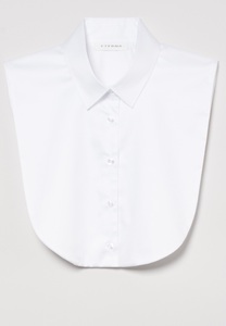 Eterna, ETERNA OHNE ARM BLUSE/EINSTECKKRAGEN MODERN CLASSIC SATINBINDUNG WEISS, Einsteckkragen in weiß unifarben