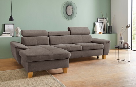 exxpo - sofa fashion Ecksofa, inklusive Kopfteilverstellung, wahlweise mit Bettfunktion und Bettkasten