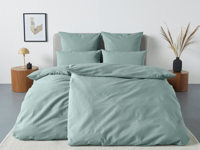Schlafwelt, Schlafwelt Bettwäsche »Sari2 in Gr. 135x200 oder 155x220 cm«, (2 tlg.), aus Baumwolle, uni Bettwäsche in Seersucker Qualität ideal für Sommer, andas Bettwäsche »Sari2 in Gr. 135x200 oder 155x220 cm«, aus Baumwolle, uni Bettwäsche in Seersucker Qualität ideal für Sommer