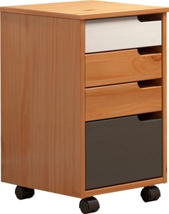 INTER-FURN, INTER-FURN Rollcontainer »Mestre«, Korpus und Front aus massivem Kiefernholz, INTER-FURN Rollcontainer »Mestre«, Korpus und Front aus massivem Kiefernholz