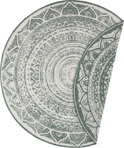 BOUGARI, Bougari - Wendbarer In-& Outdoor Flachgewebe-Teppich Siruma Round Twin Supreme - 200 cm; - Grün, Creme, NORTHRUGS Teppich »Teppich Twin Supreme«, rund, - mm Höhe