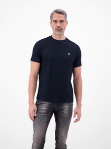 Lerros, LERROS Rundhalsshirt mit Logo-Badge und in Waffle-Optik