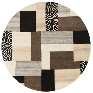 THEKO EXKLUSIV, Wollteppich, »Lola«, Theko Exklusiv, rund, Höhe 12 mm, handgetuftet, THEKO Wollteppich »Lola, Wolle, handgearbeitet, Patchwork Design«, rund, 12 mm Höhe, handgetuftet, Wohnzimmer, Schlafzimmer, Esszimmer