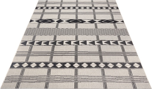 LEONIQUE, Leonique Teppich »Yani«, rechteckig, 3 mm Höhe, In-und Outdoor geeignet, Wohnzimmer, Balkon, Terrasse, Garten, Strapazierfähig und pflegeleicht, Flachgewebe, Leonique Teppich »Yani«, rechteckig, 3 mm Höhe, Teppich im Boho-Look, strapazierfähig & pflegeleicht, Flachgewebe
