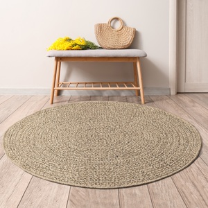 merinos Teppich »Kenzy«, rund, 1 mm Höhe, robuster In- und Outdoor Teppich im natürlichen Jute-Look, wetterfest