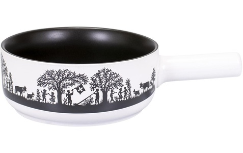 Kadastar, Kadastar Fondue »Caquelon Bergchilbi E22«, Kadastar Fondue-Caquelon Bergchilbi E22 Schwarz/Weiss