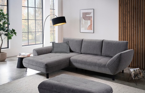 exxpo - sofa fashion Ecksofa »Bellini, Materialmix oder komplett Struktur, Breite 268cm, bequem« bequem und modern, Chenille-Struktur Bezug, L-Form