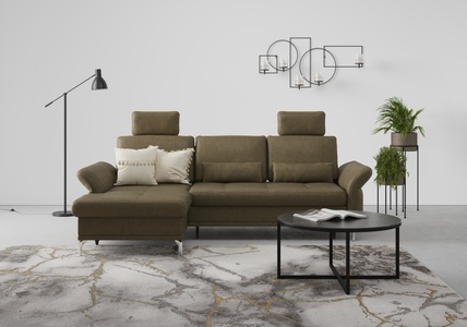 INOSIGN, INOSIGN Ecksofa »Palm Beach«, Federkern, mit Sitztiefenverstellung, wahlweise mit Bettfunktion, Bettkasten und Armteilverstellung, INOSIGN Ecksofa »Palm Beach L-Form«, Federkern, mit Sitztiefenverstellung, wahlweise mit Bettfunktion