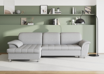 DOMO collection, DOMO collection Ecksofa »Franzi«, wahlweise mit Bettfunktion, Bettkasten und Kopfteilverstellung, frei im Raum stellbar, DOMO collection Ecksofa »Franzi Steppung im Sitzbereich B7T/H: 278/162/80 cm, L-Form« wahlweise mit Bettfunktion, Bettkasten und Kopfteilverstellung