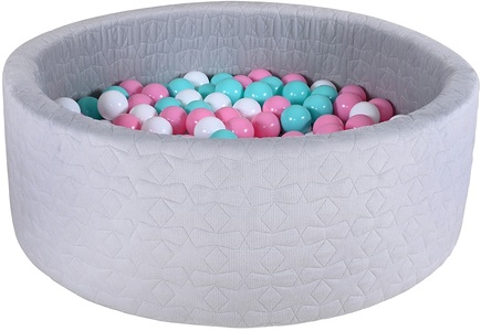 Knorrtoys, knorr® toys Bällebad soft - Cosy geo grey - 300 balls rose/creme/lightblue, Knorrtoys® Bällebad »Soft, Geo Grey«, mit 300 Bällen rose/creme/lightblue; Made in Germany