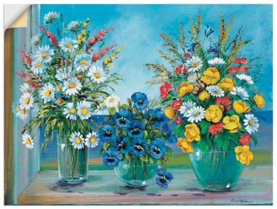 Artland, Artland Wandbild »gesammelte Kreierungen«, Artland Wandbild »gesammelte Kreierungen«, Blumen, (1 St.), als Leinwandbild, Wandaufkleber oder Poster in versch. Grössen